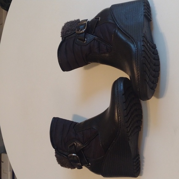 Aliandra Black Wedge Heel Black Winter Fall Boots Size 6 - Picture 3 of 16